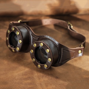 Leather Goggles for Halloween, Vintage Goggles, Personalized Steampunk Style Goggle, Cosplay Goggles, Gift for Men