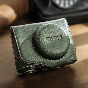 Custodia per fotocamera in pelle per Canon G7X 2/3, borsa per fotocamera personlizzata per uomini donne, regalo fotografo con cinturino in pelle, regalo per viaggiare