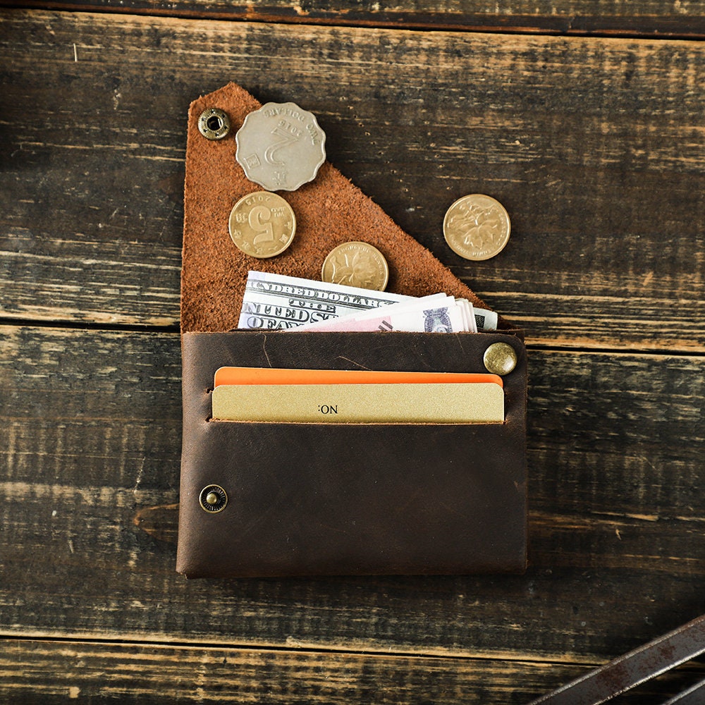  Leather Folded Card Wallet - Handmade Card Holder, folded card  wallet, Slim wallets for men, Card Sleeve, credit card holder, Minimalist  slim card wallet, Business card #Whiskey Brown : Handmade Products