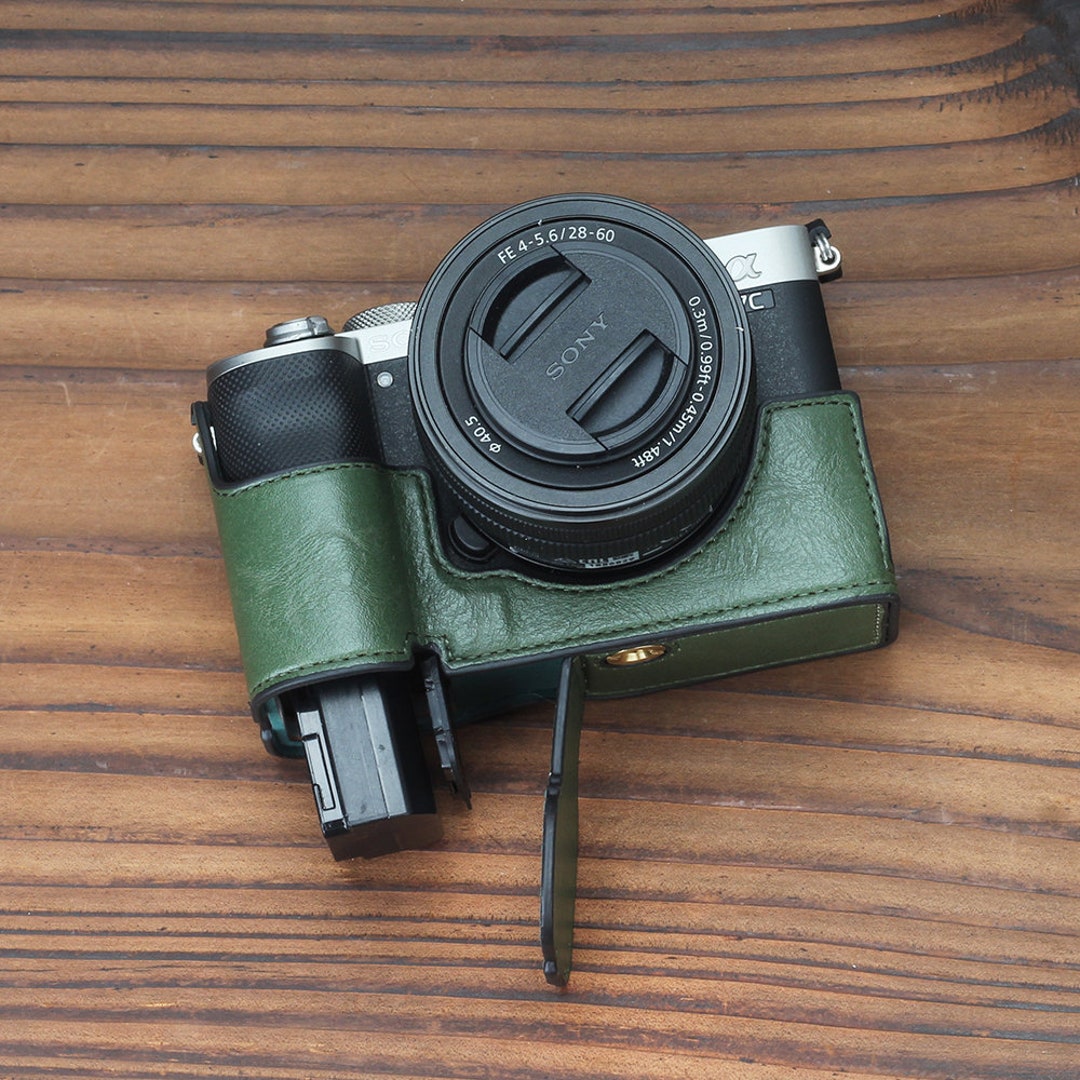 Leather Camera Bag for SONY A7C, Personalized Camera Case for A7M3