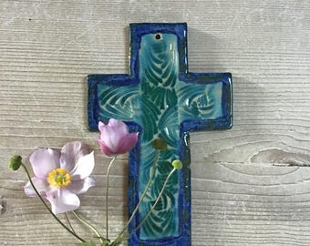 Decorative cross blue-turquoise