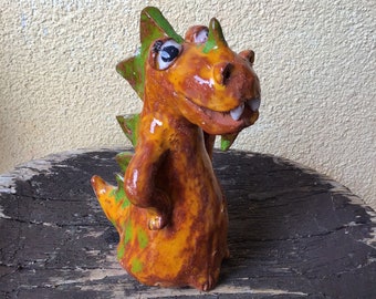Funny ceramic incense dragon