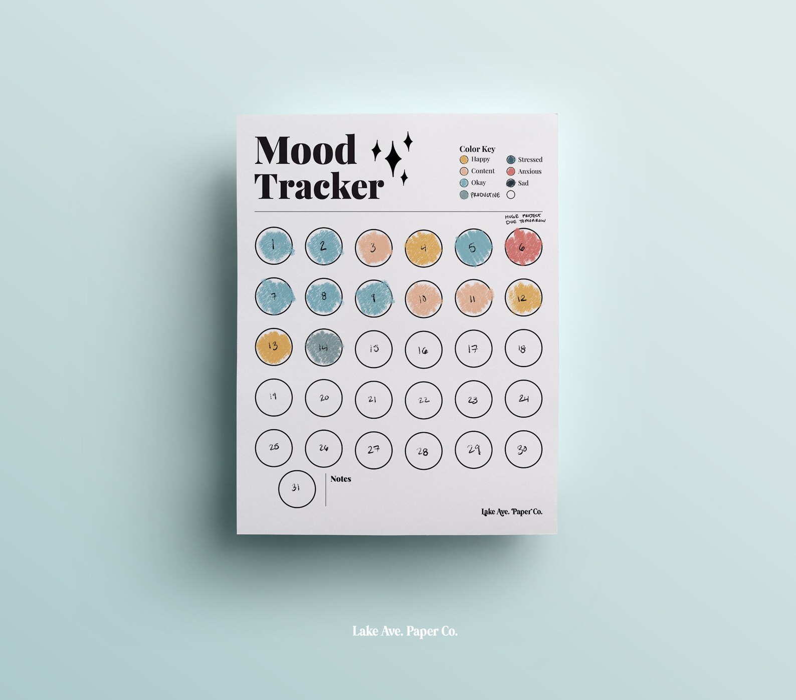 Monthly Mood Tracker Mood Chart Instant Download - Etsy