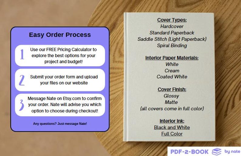 Custom Book Printing and Binding - Turn Any PDF into Novel, Fan-Fiction, Thesis, Memory Book, Children's Book, Journal, Textbook, and more! image 2