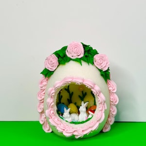 Panoramic Sugar Easter Egg | Royal Icing Egg | Personalized Basket Gift | Vintage Style decor