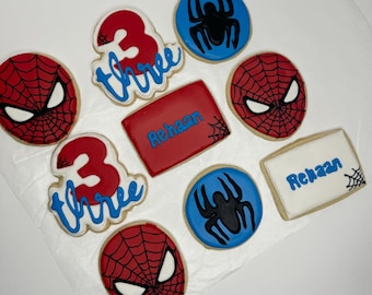 Spider Birthday Cookies: One Dozen Decorated Cookies