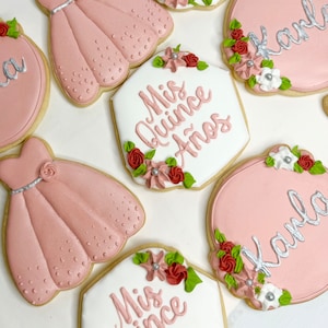 Quinceañera cookies | 15 birthday cookies | quince cookies | birthday cookies