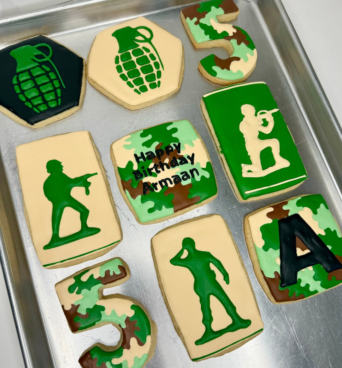 Army Birthday Cookies: Camo Theme, Military Party Favors - Etsy