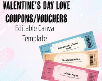 Editable Valentine's Day Love Coupon and Voucher Template