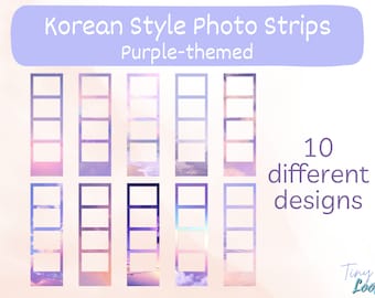 Korean Photobooth Style Photo Strip | Korean Style Photo Strip PNG | Korean Style Editable Canva Template