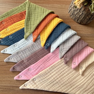 Bavoir bandana pour bébé en mousseline bio, bavoir absorbant la bave