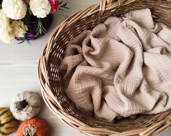 Organic Cotton Muslin Swaddle Blanket, 39x39, Baby Gift