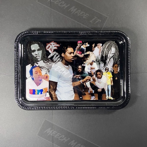 Hip Hop Rolling Tray Set, 4 pièces, Mignon Plateau roulant, Smoker Gift, Custom Gift, Custom Rolling Tray, Celebrity Rolling Tray, Only Fam Tray