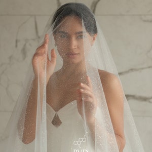 Glitter wedding veil | Sparkle long veil | Shimmer veil