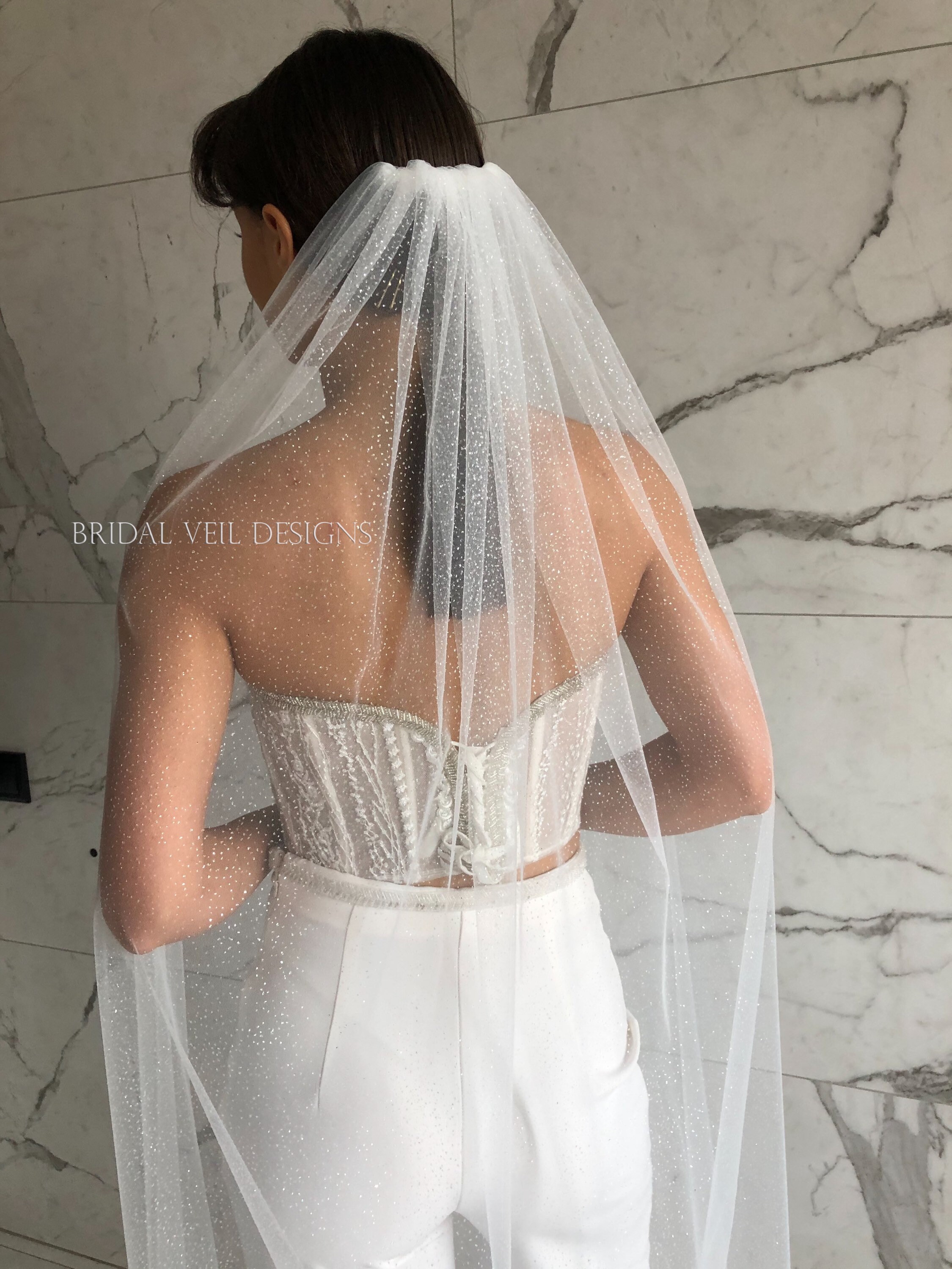 Glitter veil sparkle bridal veil shimmer wedding veil Etsy