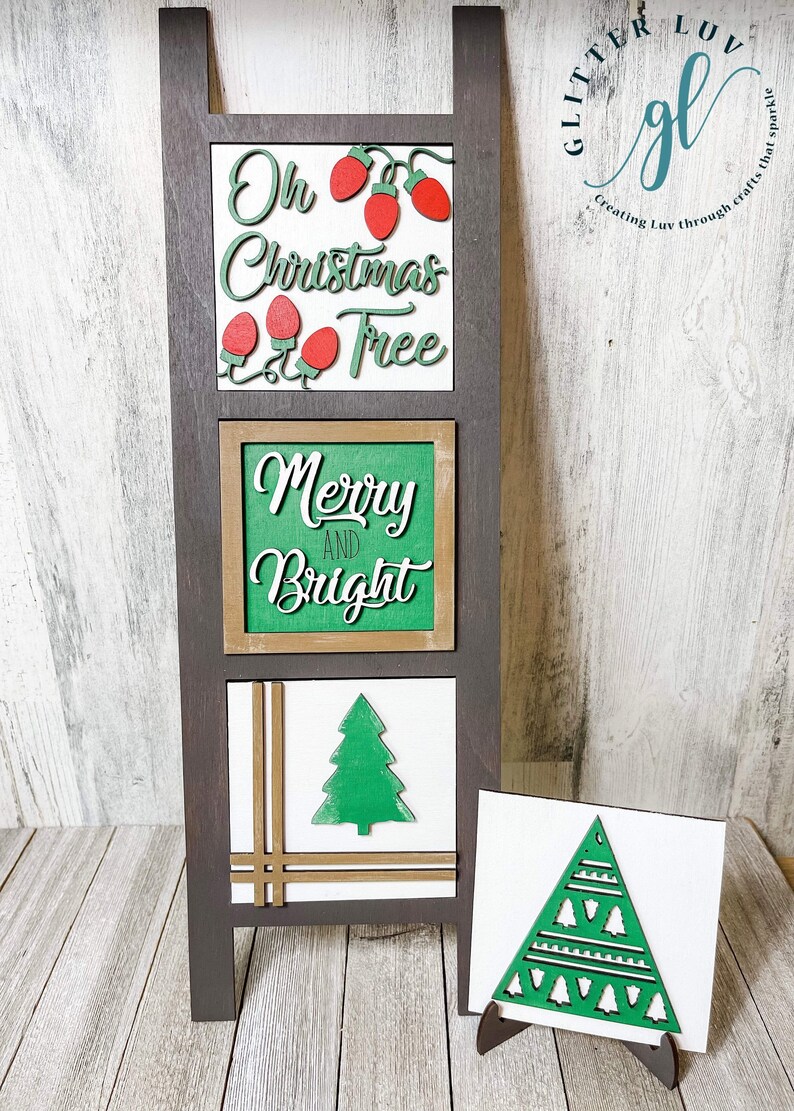 Christmas Tree Leaning Ladder Interchangeable DIY Kit Etsy