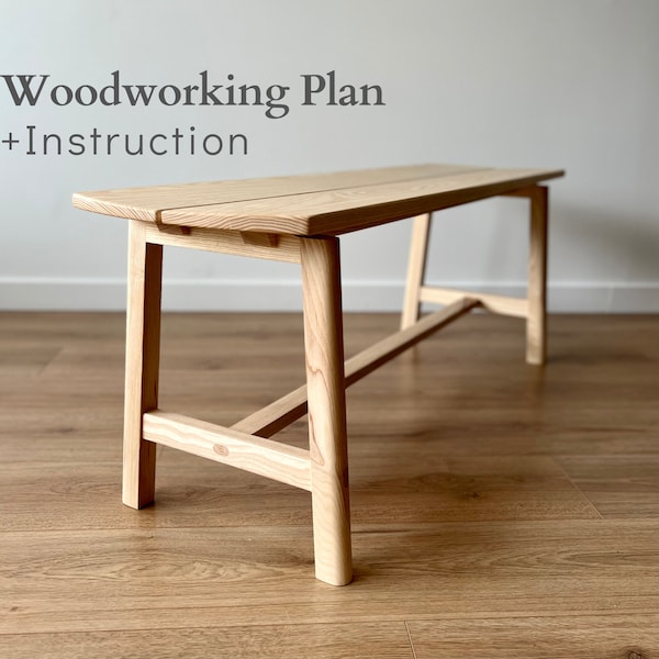 Modern Bench Woodwork Plan - DIY Woodwork Plan - Woodwork Project