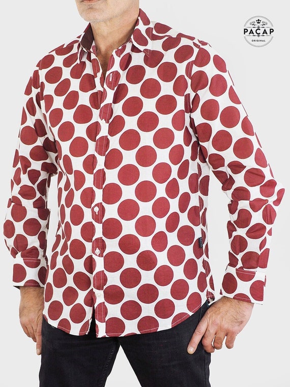 Camicie In Cotone A Pois Per Uomo – Abbigliamento Uomo - Foto 7