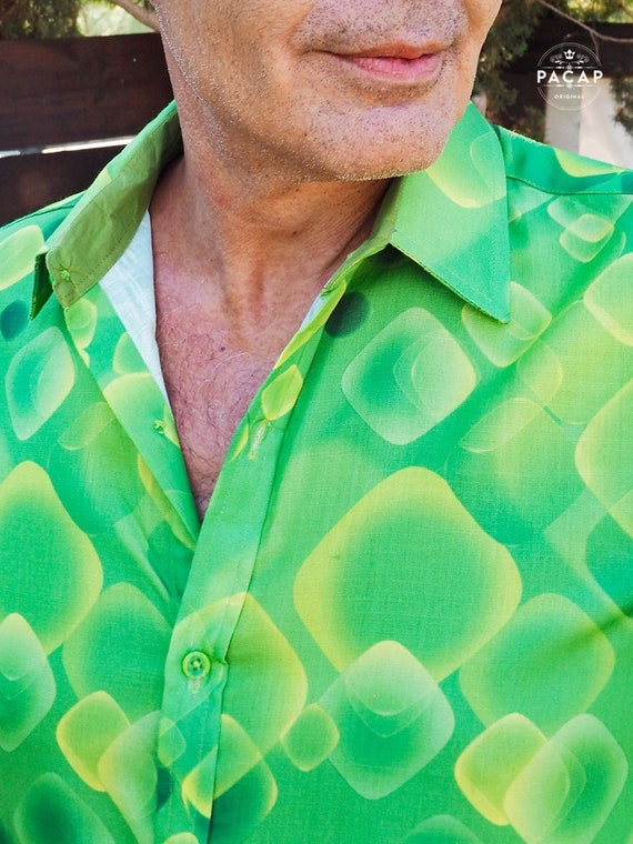 green emerald velvet dress Men's Apple Green Long Sleeve Dress Shirt 22.5 35/36 / Apple Green main image 1