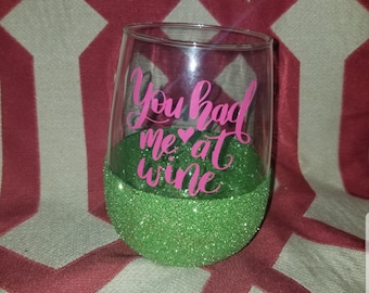 Wine Glasses - Glitter Glasses - Glitter Wine Glasses - Stemless Wine Glass - Personalized Wine Glass - Makeup Brush Holder