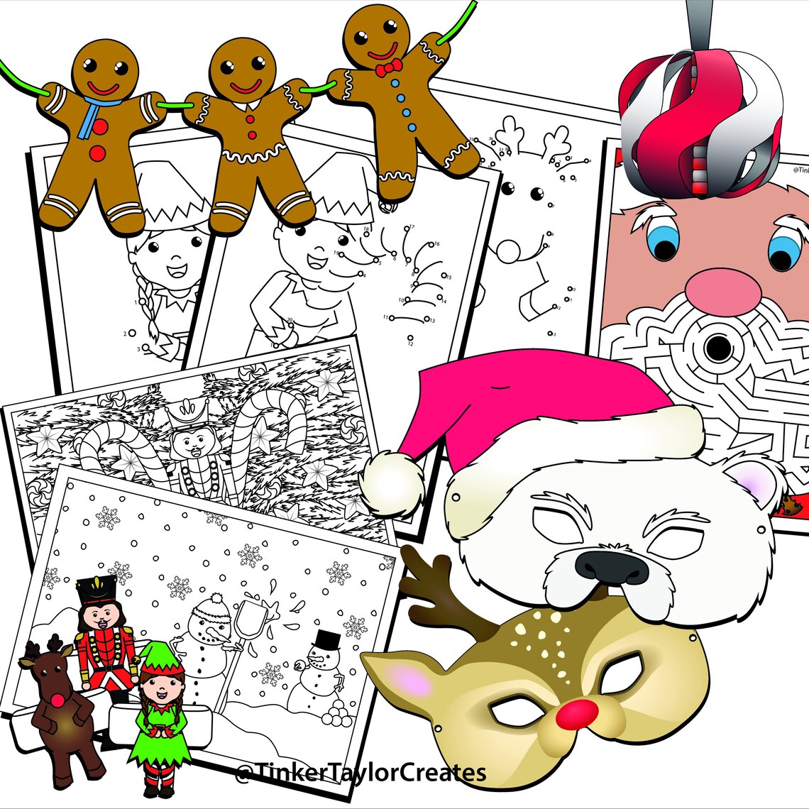 Printable Christmas Craft Pack PDF 7 Different Christmas Themed Activities! - Etsy UK
