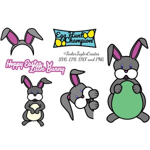 Easter Bunny Cut files SVG set of 6