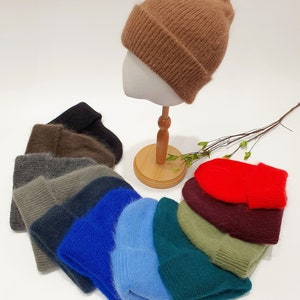 100% Angora Basic Beanie, Pastel Color options are available
