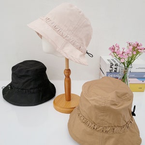 100% Cotton Bucket Hat with Adjustable stopper, Lightweight Breathable Spring Summer Bucket Hat, Gift for her, Gift for him