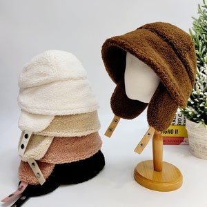 Cold Weather Sherpa Hat with Ear Flap, Extra Warm Soft Sherpa Hat