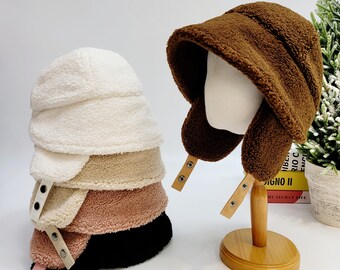 Cold Weather Sherpa Hat with Ear Flap, Extra Warm Soft Sherpa Hat