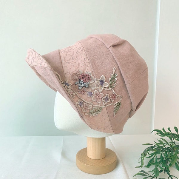 Womens Flower Patch Bucket Hat, Womens Cotton Bucket Hat with Floral Pattern