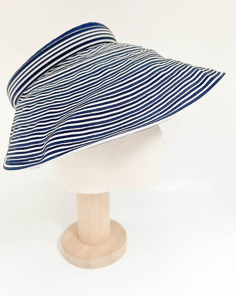 Chapeau de protection UV à bord large femmes filles casquette de soleil d'été visière casquette de vacances casquette de visière chapeau de seau à bord large chapeau de plage chapeau de pêche Bleu