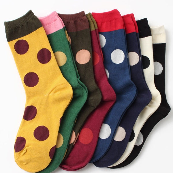 Women's Polka Dot Socks,  Women's patterned Cotton Socks, Women's Fashion Socks