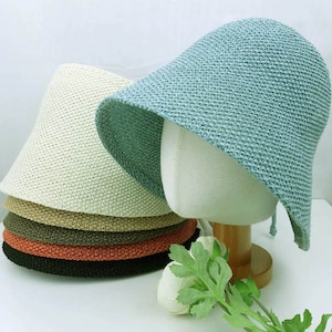 Natural Bamboo Cotton Adjustable Bucket Hat, Sun Hat, Women's Bucket Hat