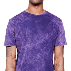 Vintage Acid Washed Cloud Purple T-shirt, Faded T-shirts, Bleached T-Shirt, Plain Cotton Tees, Mineral Washed Tee, Blank tees for Women,