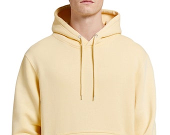 Pale Yellow Pullover Hooded Sweatshirt, Cotton Hoodie, Unisex Hoodie, Hoodies Women, Summer Sweatshirt, Hoodies for Men, Aesthetic Hoodie