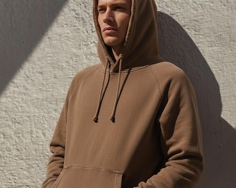 Vintage Kaffee Braun Mineral Wash Hoodie, 100% Baumwolle Unisex Sweatshirt, Hoodies für Männer, Hoodies für Frauen, DIY Geschenke, Cabochon Geschenke