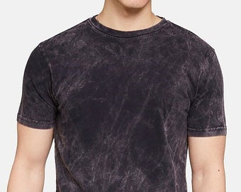 Vintage Wolke Schwarz Acid Wash T-shirts, Großhandels-T-Shirt, Hipster-Mode, Mineral Wash Tshirt, leere Baumwolle T-Shirt, leere T-Shirts für Frauen