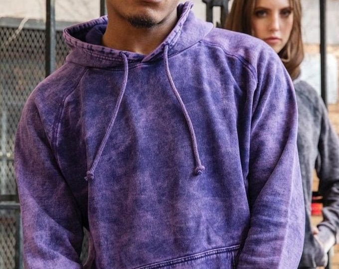 Vintage Acid Wash Cloud Purple Raglan Hoodie, Hoodies for Women, Mineral Wash Pullover Hoodie, Tie Dye, DIY, Gift for Him, Birthday Gifts