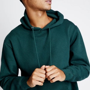 Forest Green Hooded Sweatshirt: Unisex Sponge Fleece Pullover