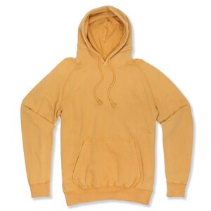 Vintage Mustard Yellow Raglan Hooded Sweatshirt, Mens Hoodie, BLANK Hoodies, Hoodies for Women, Mineral Wash Hoodie, Garment Dyed Sweatshirt image 5
