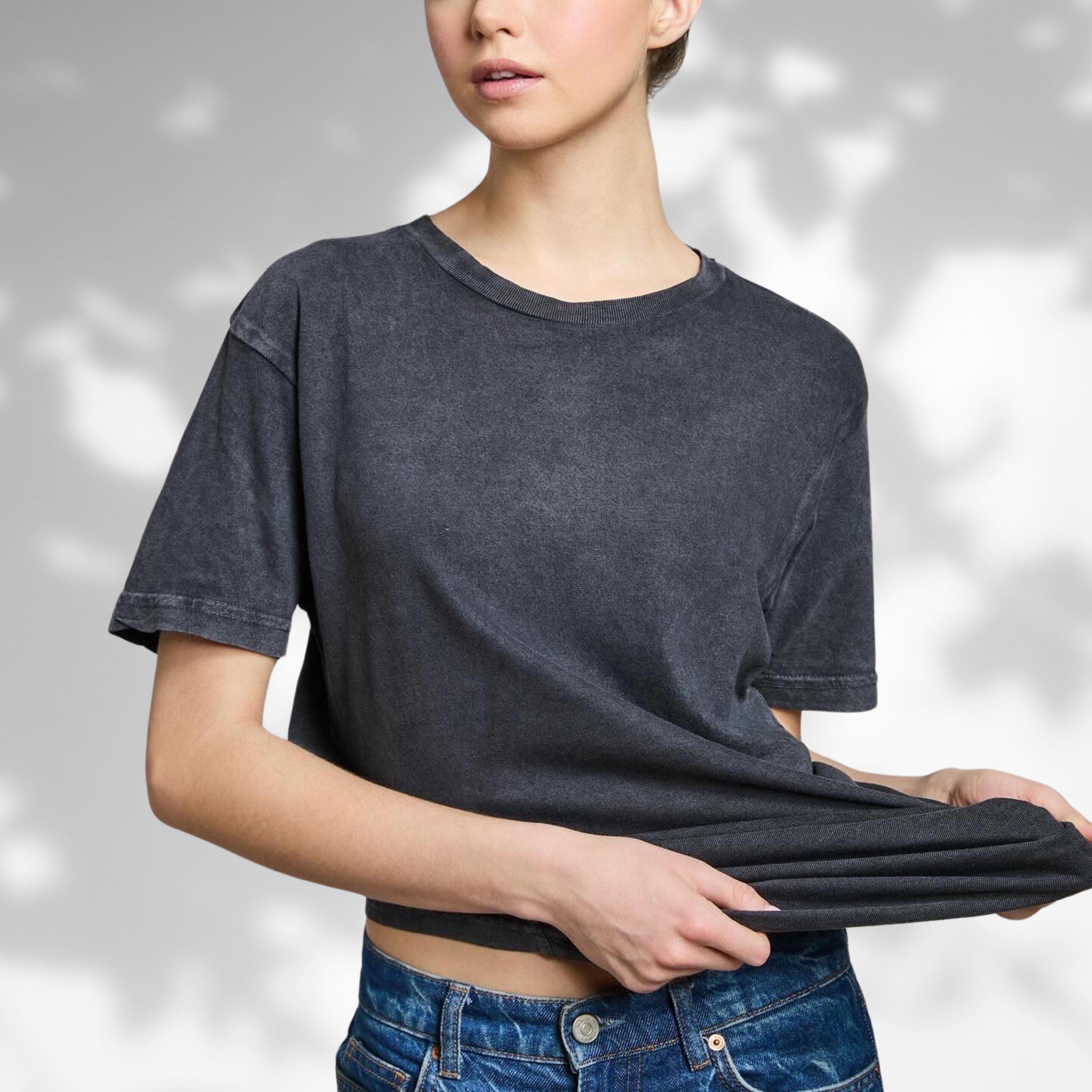 Vintage Black Acid Wash T-shirt, Mineral Wash Tshirt