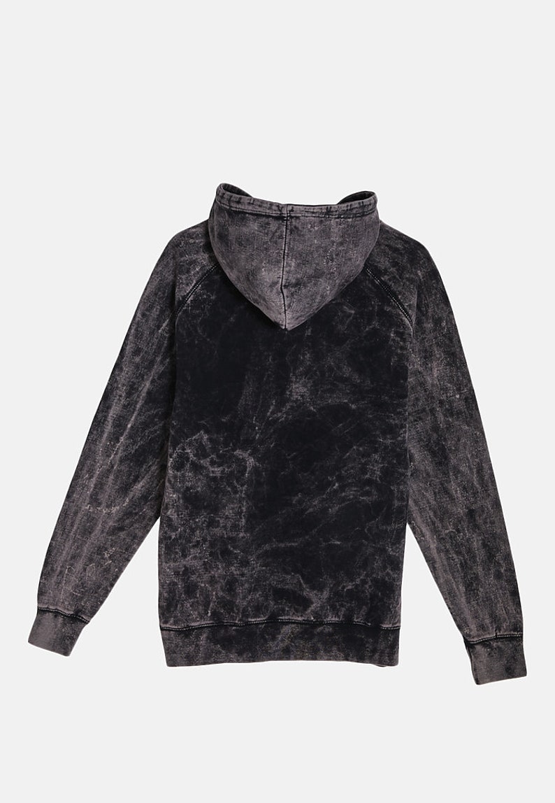 Vintage Cloud Black Raglan Hooded Sweatshirt, Mineral Wash Hoodie, Acid Wash Hoodie, Distressed Hoodie, College Sweatshirt Cute, Casual Wear image 10
