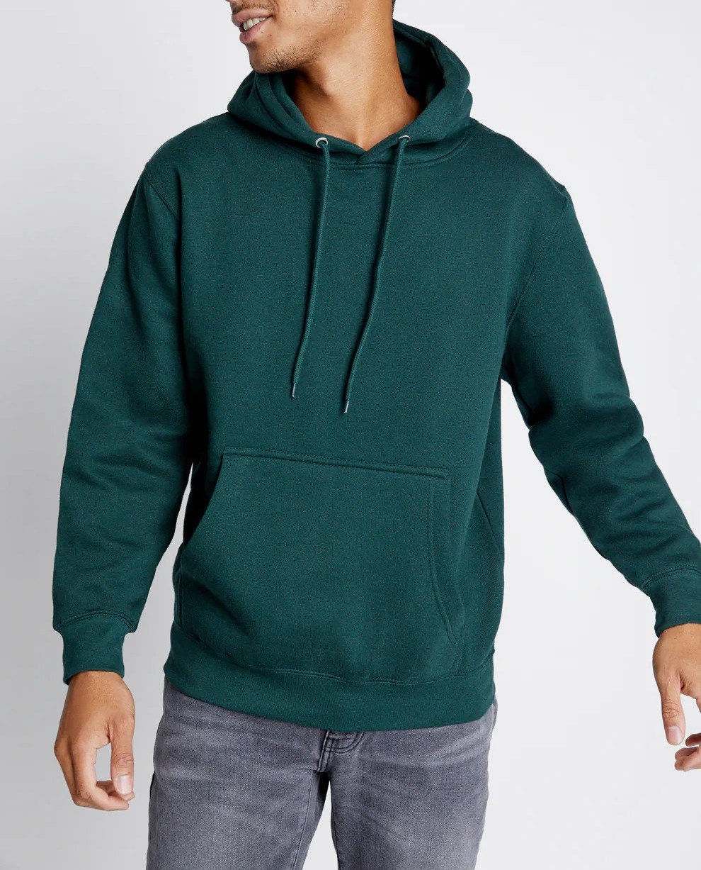 Forest Green Hooded Sweatshirt, Dark Green Hoodie Men Forest Green Hooded Sweatshirt, Dark Green Hoodie Men