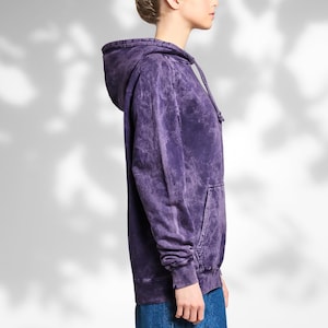 Vintage Acid Wash Cloud Purple Raglan Hoodie, Hoodies for Women, Mineral Wash Pullover Hoodie, Tie Dye, DIY, Gift for Him, Birthday Gifts image 5