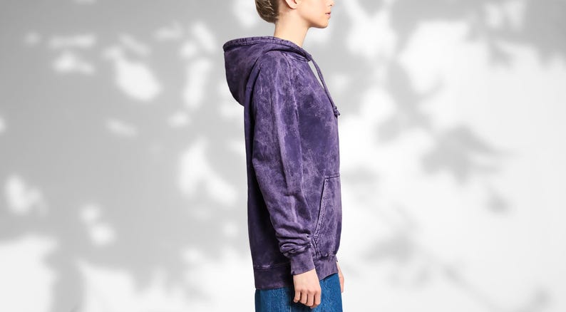 Vintage Acid Wash Cloud Purple Raglan Hoodie, Hoodies for Women, Mineral Wash Pullover Hoodie, Tie Dye, DIY, Gift for Him, Birthday Gifts image 5