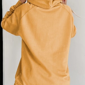 Vintage Mustard Yellow Raglan Hooded Sweatshirt, Mens Hoodie, BLANK Hoodies, Hoodies for Women, Mineral Wash Hoodie, Garment Dyed Sweatshirt image 4