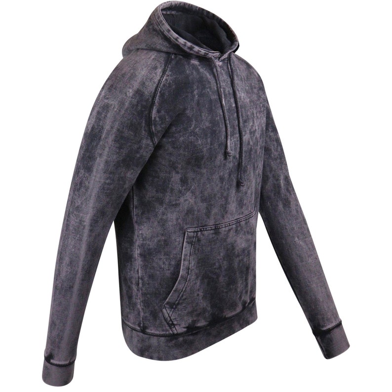 Vintage Cloud Black Raglan Hooded Sweatshirt, Mineral Wash Hoodie, Acid Wash Hoodie, Distressed Hoodie, College Sweatshirt Cute, Casual Wear image 7