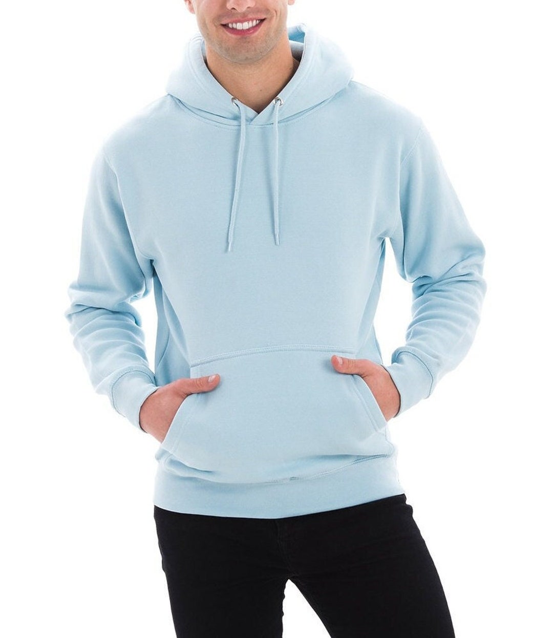 Light Blue Mist Hooded Sweatshirt, Baby Blue Hoodies for Women, Sky