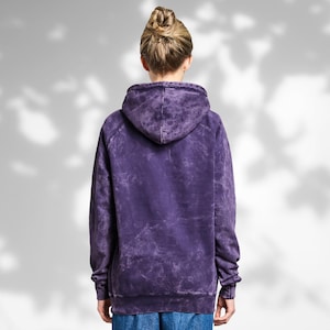 Vintage Acid Wash Cloud Purple Raglan Hoodie, Hoodies for Women, Mineral Wash Pullover Hoodie, Tie Dye, DIY, Gift for Him, Birthday Gifts image 6